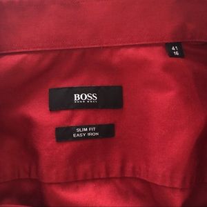 hugo boss red dress shirt